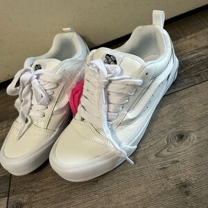 Vans Women's Sneakers in White with Pink Highlights